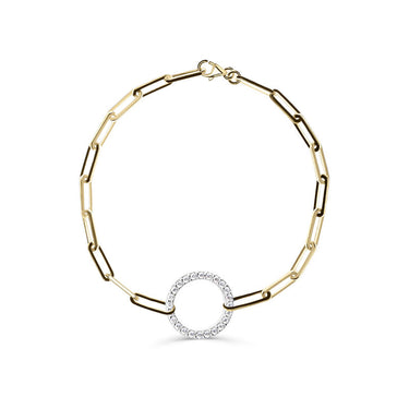 Zlatý dámský řetízek DF 5761 z kombinace žlutého a bílého zlata, s brilianty