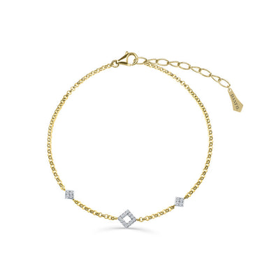 Zlatý dámský náramek DF 5824, z kombinace žlutého a bílého zlata s brilianty