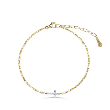 Zlatý dámský náramek DF 5832 z kombinace žlutého a bílého zlata, s brilianty