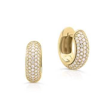 Zlaté dámské náušnice DF 4888, briliantové, žluté zlato
