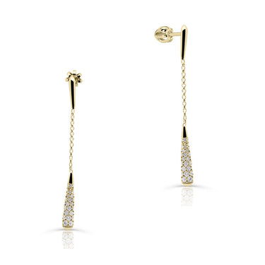 Zlaté dámské náušnice DF 5568, briliantové, žluté zlato