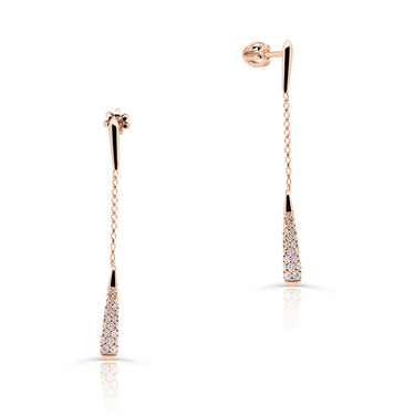Zlaté dámské náušnice DF 5568, briliantové, růžové zlato