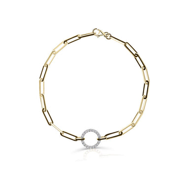 Řetízkový náramek DF 5762, kombinace žlutého a bílého zlata s brilianty