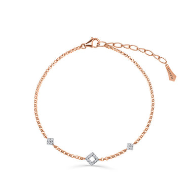 Zlatý dámský náramek DF 5824 z kombinace růžového a bílého zlata, s brilianty