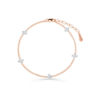 Zlatý dámský náramek DF 5823 z kombinace růžového a bílého zlata, s briliantem