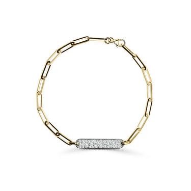 Řetízkový náramek DF 5765, kombinace žlutého a bílého zlata s brilianty