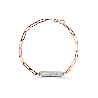 Řetízkový náramek DF 5765, kombinace růžového a bílého zlata s brilianty
