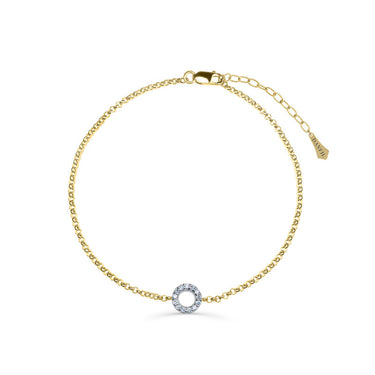 Zlatý dámský náramek DF 5825, z kombinace žlutého a bílého zlata s brilianty