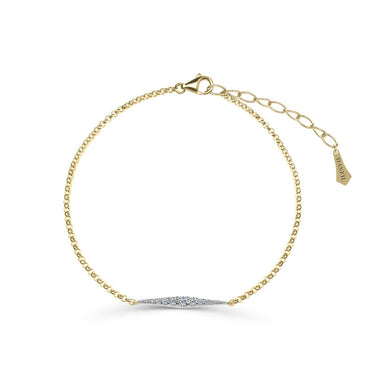 Zlatý dámský náramek DF 5821 z kombinace žlutého a bílého zlata, s brilianty