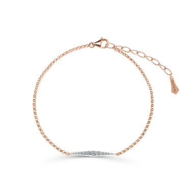 Zlatý dámský náramek DF 5821 z kombinace růžového a bílého zlata, s brilianty