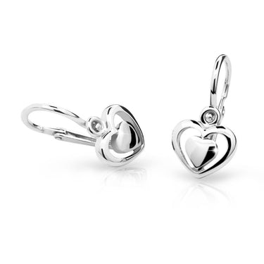 Dětské náušnice Danfil C1604 z bílého zlata, zapínání brizura