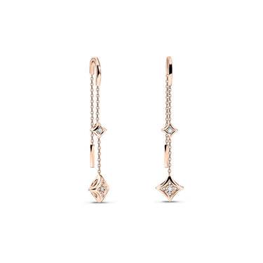 Zlaté náušnice DF 5121, briliantové, růžového zlato