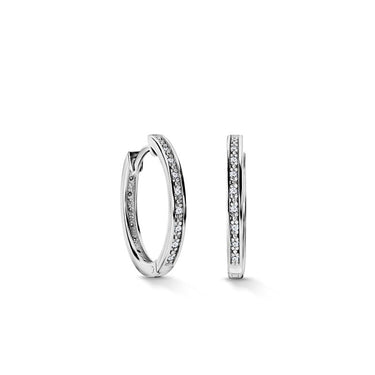 Zlaté dámské náušnice DF 5959, briliantové, bílé zlato