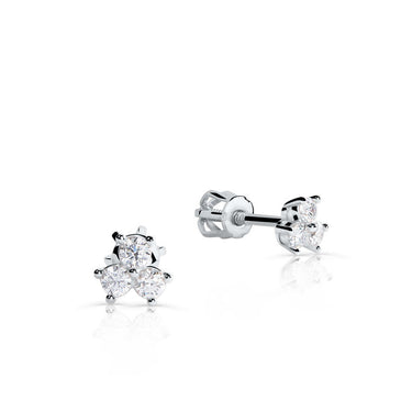 Zlaté dámské náušnice DF 5575, briliantové, bílé zlato