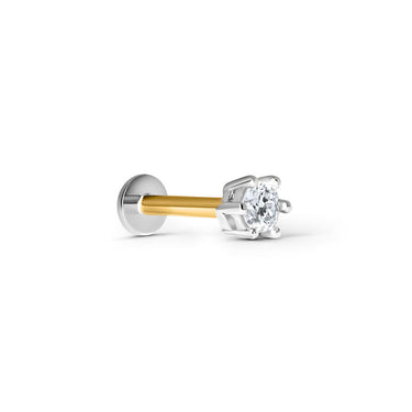 Piercingová náušnice Labreta DF 5996 z bílého zlata s briliantem