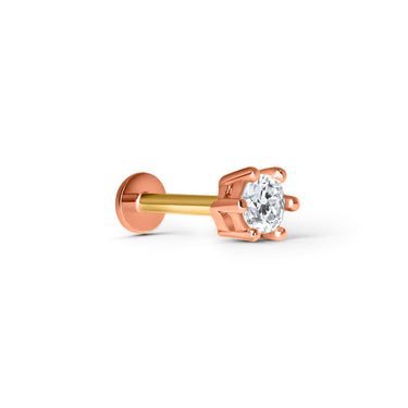 Piercingová náušnice Labreta DF 5997 z růžového zlata, s briliantem