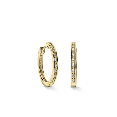 Zlaté dámské náušnice DF 5959, briliantové, žluté zlato