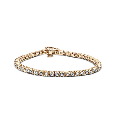 Dámský tenisový náramek DF 2557 ze žlutého zlata, s laboratorními diamanty, velikost L