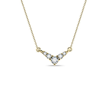 Zlatý dámský náhrdelník DF 4215, žluté zlato, s řetízkem a brilianty