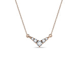 Zlatý dámský náhrdelník DF 4215, růžové zlato, s řetízkem a brilianty