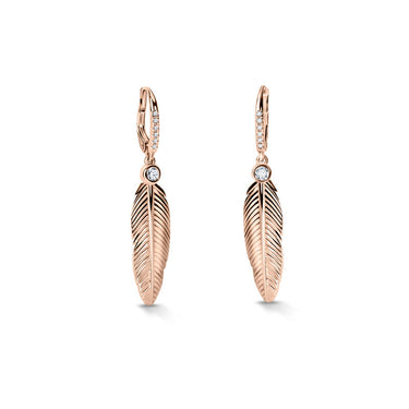 Zlaté dámské náušnice DF 3958, briliantové, růžové zlato