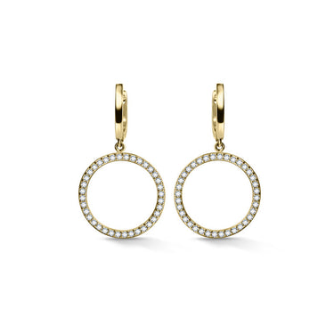 Zlaté dámské náušnice DF 3786, briliantové, žluté zlato