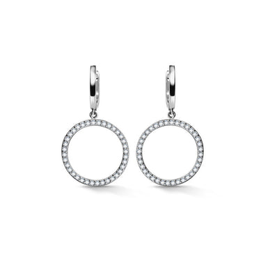 Zlaté dámské náušnice DF 3786, briliantové, bílé zlato