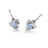 Dětské náušnice Danfil C2203 z bílého zlata s kamínkem Arctic Blue, zapínání brizura