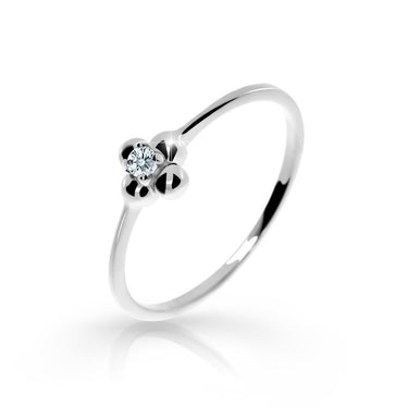 Zlatý zásnubní prsten DF 2932, bílé zlato, s briliantem