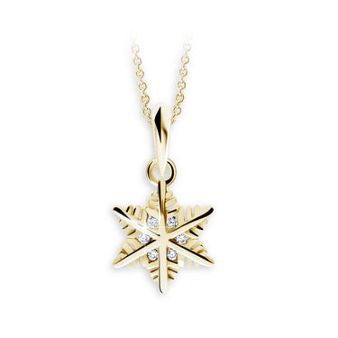 Zlatý dámský přívěsek DF 2938, žluté zlato, s briliantem