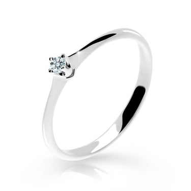 Zlatý zásnubní prsten DF 2940, bílé zlato, s briliantem