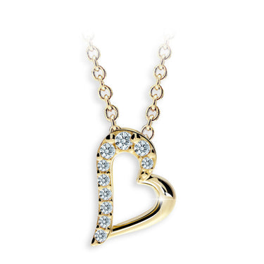 Zlatý dámský přívěsek DF 2975, žluté zlato, s briliantem