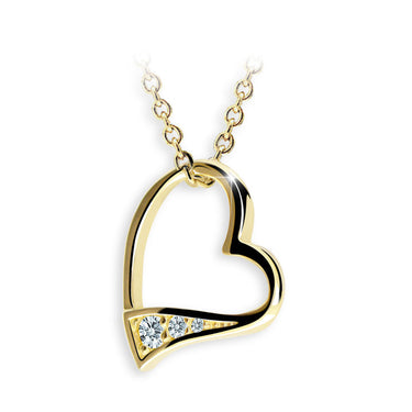 Zlatý dámský přívěsek DF 2977, žluté zlato, s briliantem