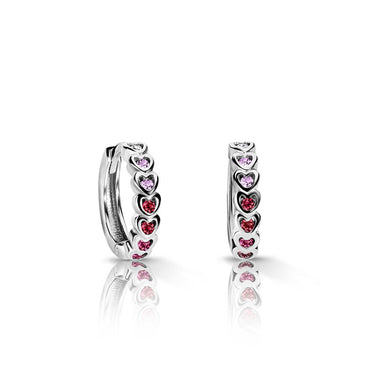 Dětské náušnice Danfil kroužky C 3340/G0 z bílého zlata, s duhovými zirkony