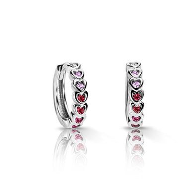 Dětské náušnice Danfil kroužky C 3341/G0 z bílého zlata, s duhovými zirkony