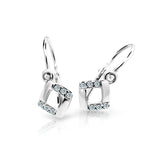 Dětské náušnice Danfil C2268 z bílého zlata s kamínky White, zapínání brizura