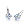 Dětské náušnice Danfil C2245 z bílého zlata s kamínky Arctic Blue, zapínání brizura