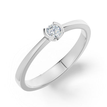 Zlatý zásnubní prsten DF 3292, bílé zlato s diamantem 