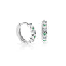Dětské náušnice Danfil kroužky C3339 z bílého zlata s kamínky Emerald Green