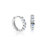 Dětské náušnice Danfil kroužky C3339 z bílého zlata s kamínky Arctic Blue