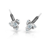 Dětské náušnice Danfil C2203 z bílého zlata s kamínky White, zapínání klapka