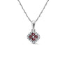 Zlatý dámský přívěsek DF 3319, bílé zlato, rubíny s diamanty