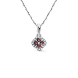 Zlatý dámský přívěsek DF 3319, bílé zlato, rubíny s diamanty