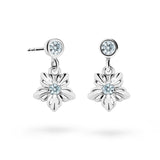 Dětské visací náušnice Danfil kytičky C2238 z bílého zlata s kamínkem White, zapínání balónek