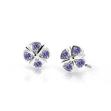 Dětské náušnice Danfil C2245 z bílého zlata s kamínky Amethyst, zapínání balónek