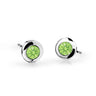 Dětské náušnice Danfil C1537 z bílého zlata s kamínkem Peridot Green, zapínání balónek