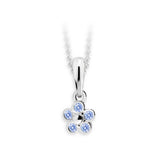 Dětský přívěsek Danfil kytička C2744 z bílého zlata s kamínky Arctic Blue