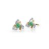 Dětské náušnice Danfil C2203 ze žlutého zlata s kamínkem Emerald Green, zapínání balónek