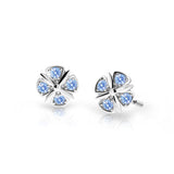 Dětské náušnice Danfil C2245 z bílého zlata s kamínky Arctic Blue, zapínání balónek