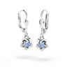 Dětské visací náušnice Danfil C2201 z bílého zlata s kamínkem Arctic Blue, zapínání klapka